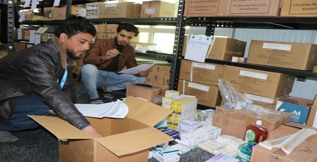 Medicine distribution to Union Aid, BHCs in Kabul